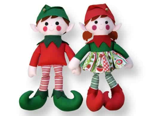 A boy and girl elf doll