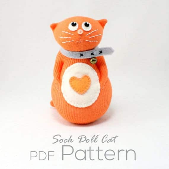 Sock Doll Cat Sewing Pattern
