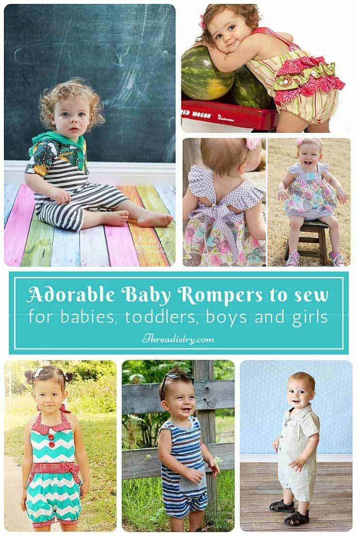 Cutest baby romper sewing patterns for boys and girls. Everything from ruffle bums, to henley or collared shirts. I don't know which romper to sew first!