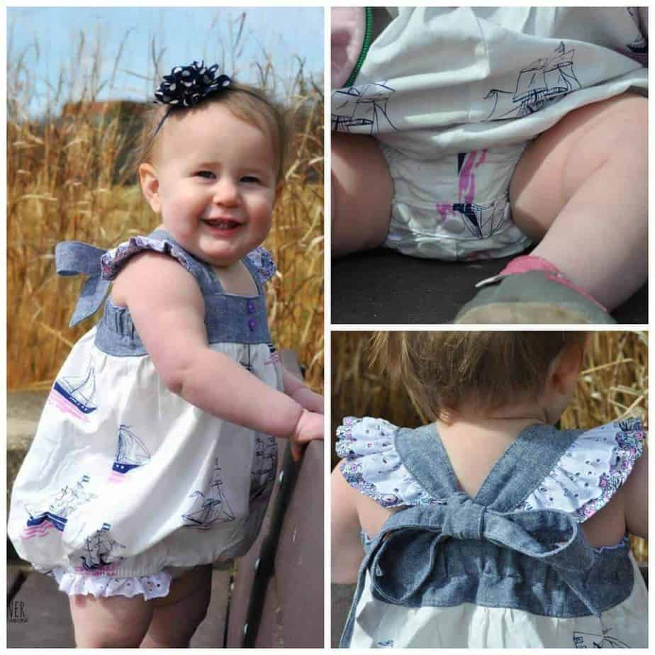 Molly bubble romper sewing pattern for girls and babies