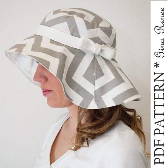 Floppy brim sun hat sewing pattern for women