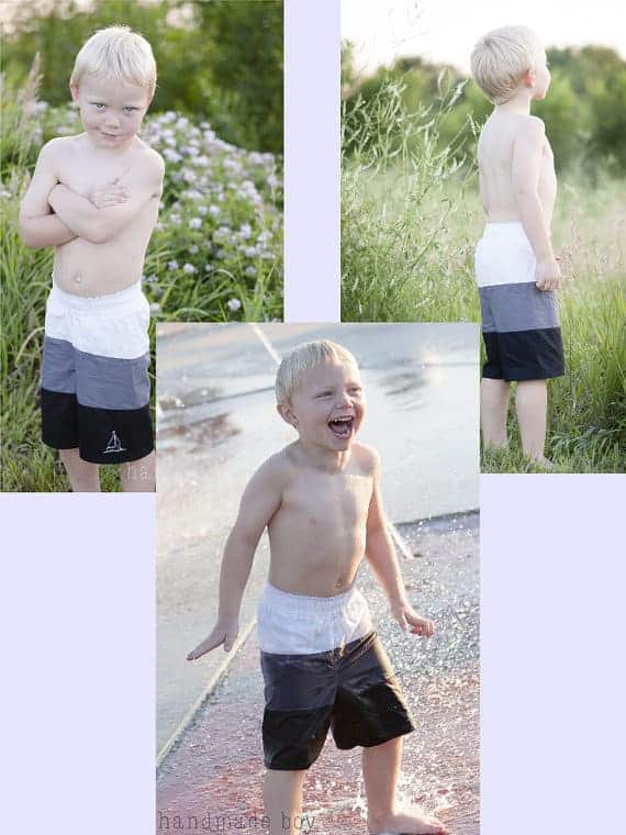 Swashbuckler swim trunks sewing pattern by Patterns for Pirates - great board short sewing pattern for boys.