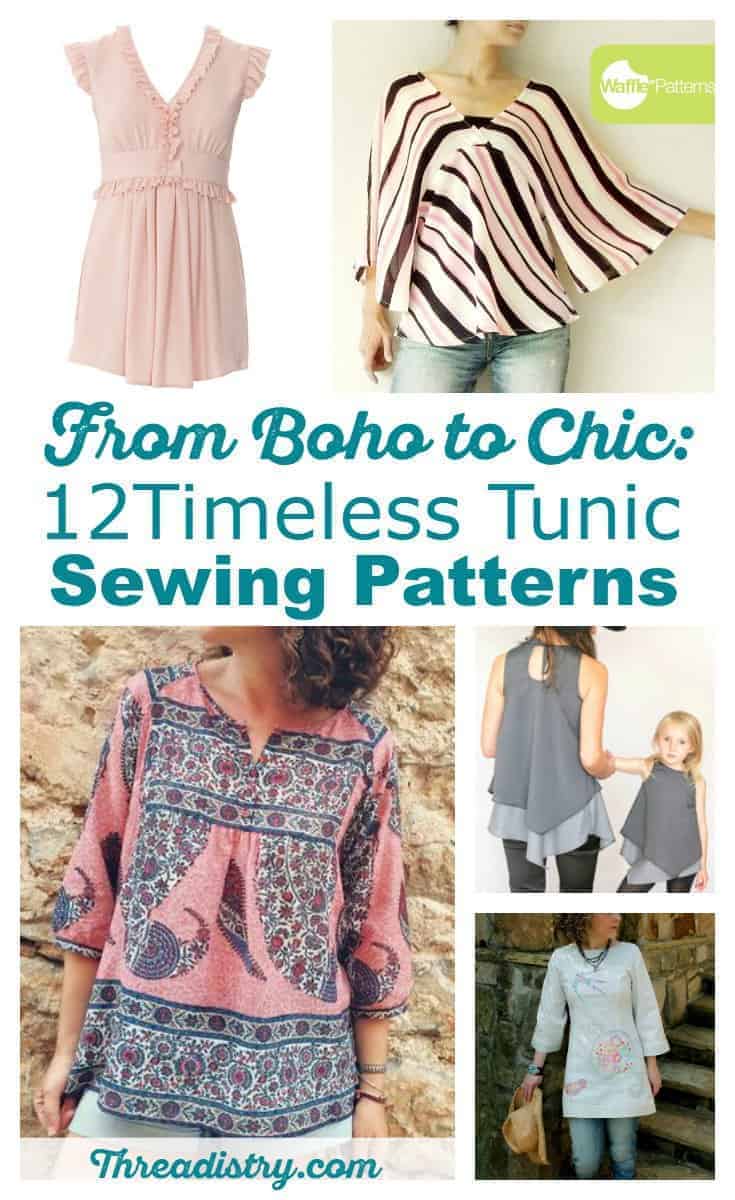 I love these women's tunic sewing patterns. Great to wear when it's too cold to wear a dress but I still want to something pretty and feminine. Bonus: I get to hide my butt too! Here's a great collection of tunic sewing patterns - from boho to fitted. So many lovely designs!