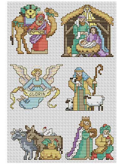 Nativity Ornaments Cross Stitch Pattern 