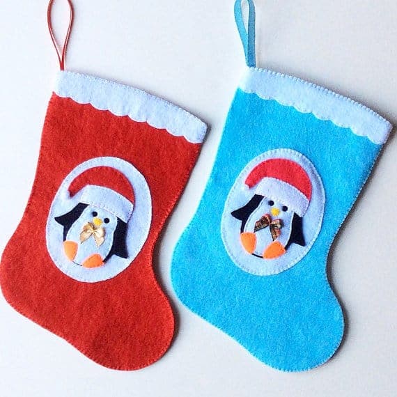 felt Christmas penguin stocking
