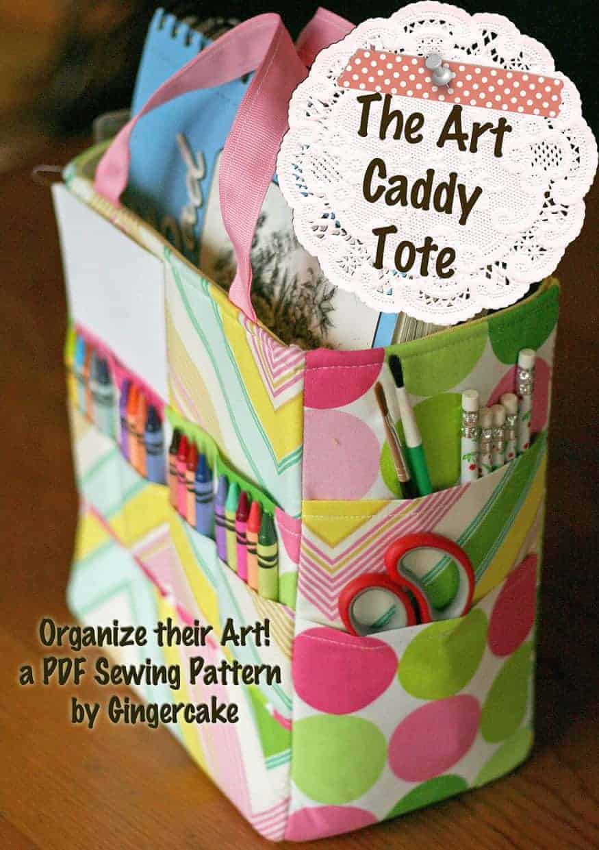 Kids Art Organiser Tote bag sewing pattern