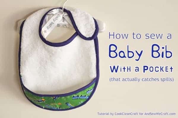 catcher style baby bib with a pocket on the front free sewing tutorial