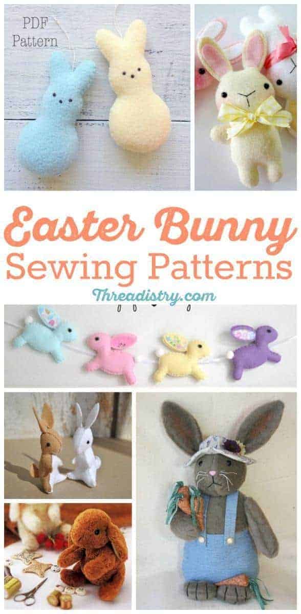 Easter bunny sewing patterns are a great baby shower gift or present for a baby's first Easter. They are also fun DIY Easter decorations and are a great sewing project.
