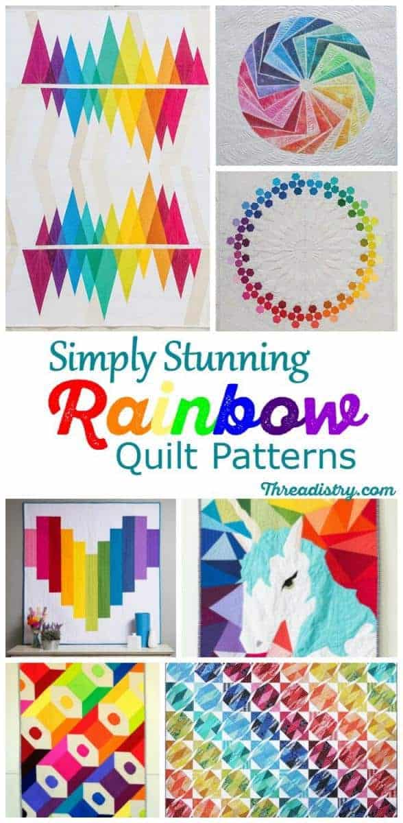 Rainbow quilt patterns make me happy! I love all these rainbow quilt ideas. They make great DIY baby shower gifts and are fantastic scrap-busting projects. So beautiful!