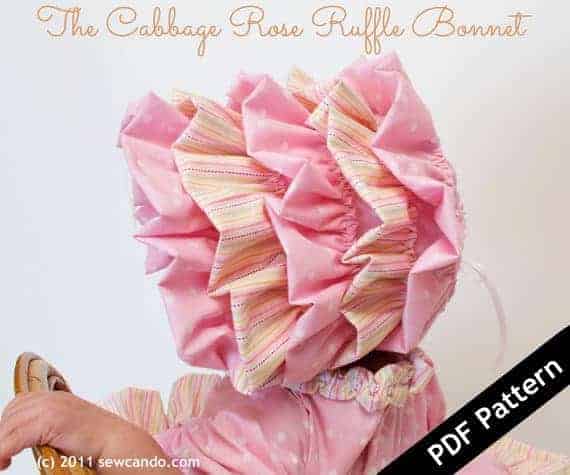 Cabbage Rose Bonnet sewing pattern by Sew Can Do