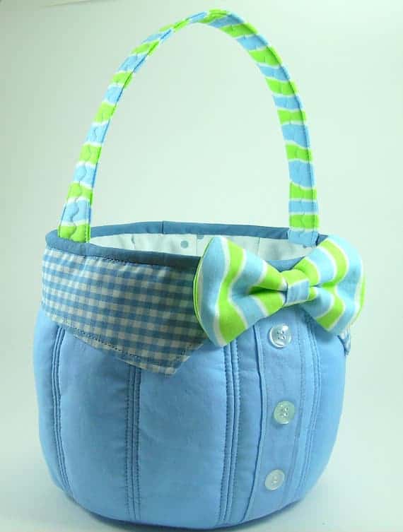 Easter Basket idea for boys: Shirt Easter basket with a bow tie