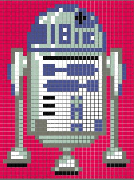 R2D2 Star Wars Pixel Quilt Pattern