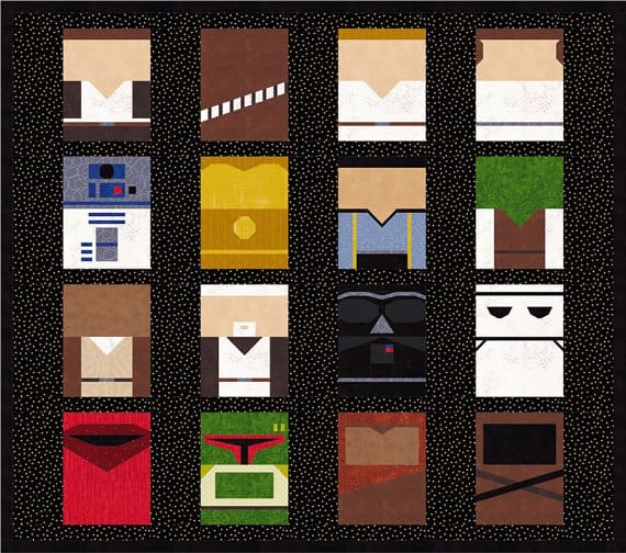 May the force be with you with this set of 16 quilt pattern designs for foundation paper piecing. 