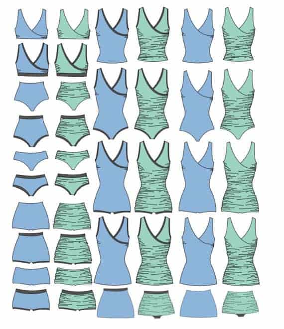 First Crush Swimsuit Pattern is a versatile sewing pattern to give you almost 200 swimsuit configuration options. With cute ruched side detailing, or the option for smoother sides, this swimsuit has a feminine touch and can be made exactly how you want it!