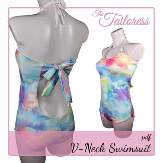 V-Neck Swimsuit sewing pattern from The Tailoress