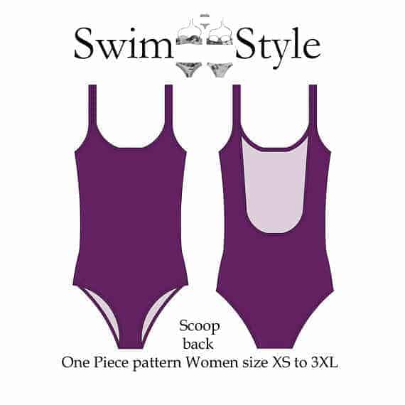 Scoop back One piece Swimsuit sewing pattern from Swim Style