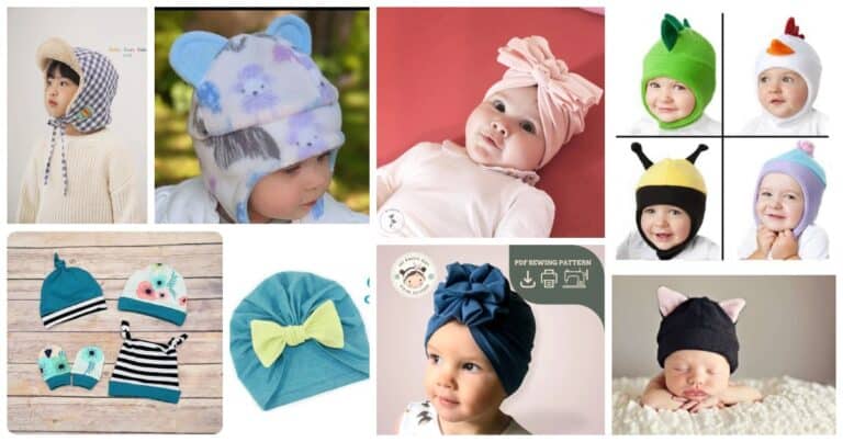 Soft baby hats with fun animal and colorful designs for infants and toddlers.