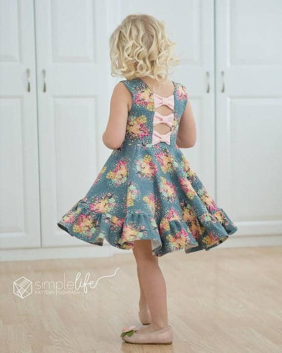 Aria's bow back top and dress sewing pattern from Simple Life Patterns