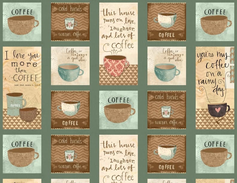 But First, Coffee! Craft 24.5" Panel Multi quilting cotton fabric