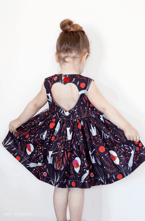 Sweetheart dress sewing pattern for girls by Very Shannon.