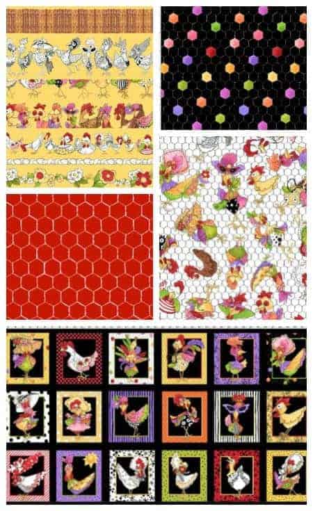 Chicken Chique fabric collection by Loralie Designs