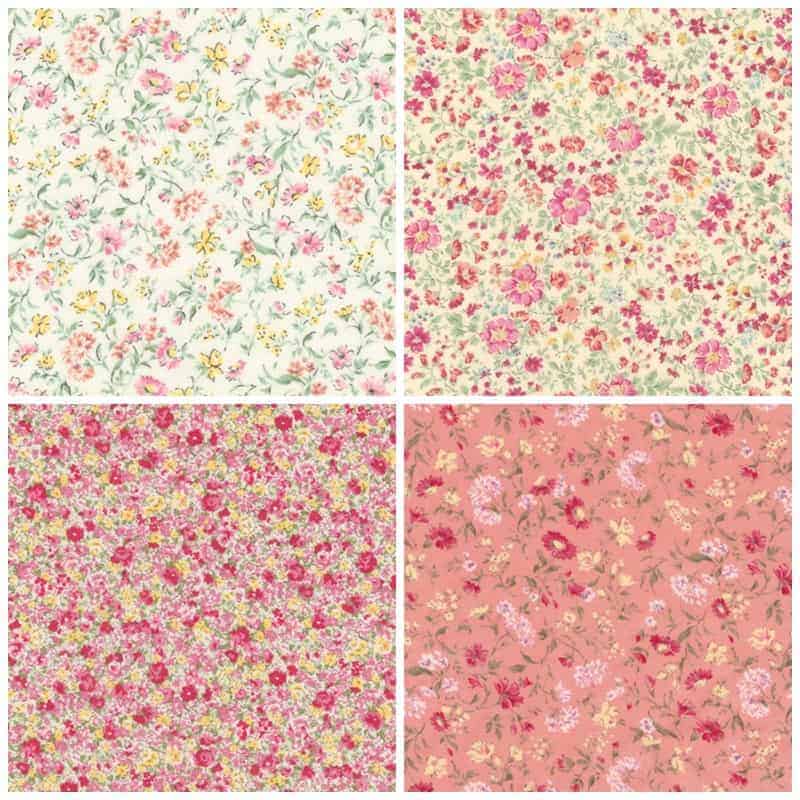 Pink shades of Sevenberry Petite Garden collection - lawn fabric from Robert Kaufman