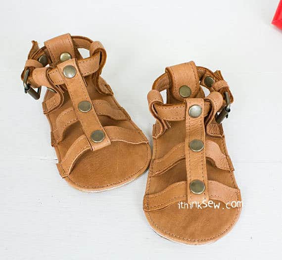 Lexis Baby Gladiator sandals sewing pattern from IThinkSewDesign