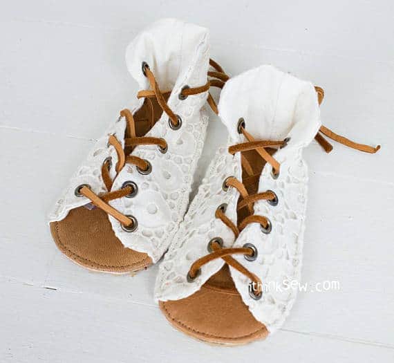 Payton Baby Sandals sewing pattern from IThinkSew Designs