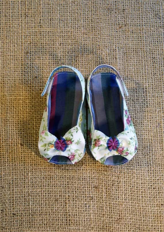 Skylar Peep-toe baby shoe sewing pattern from Little Shoes Pattern