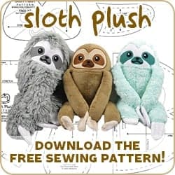 Sloth Plush free sewing pattern from Choly Knight