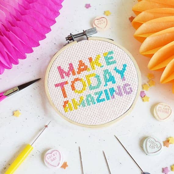 Make Today Amazing DIY cross-stitch kit from The Make Arcade