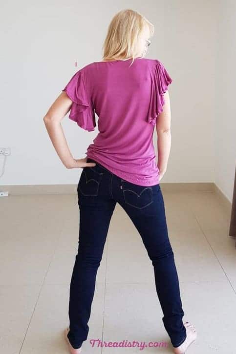 Back view of the Super Sleeve Top sewing pattern from George and Ginger