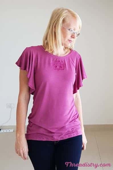 George and Ginger Super Sleeve Top with flutter sleeves - sewing pattern review.