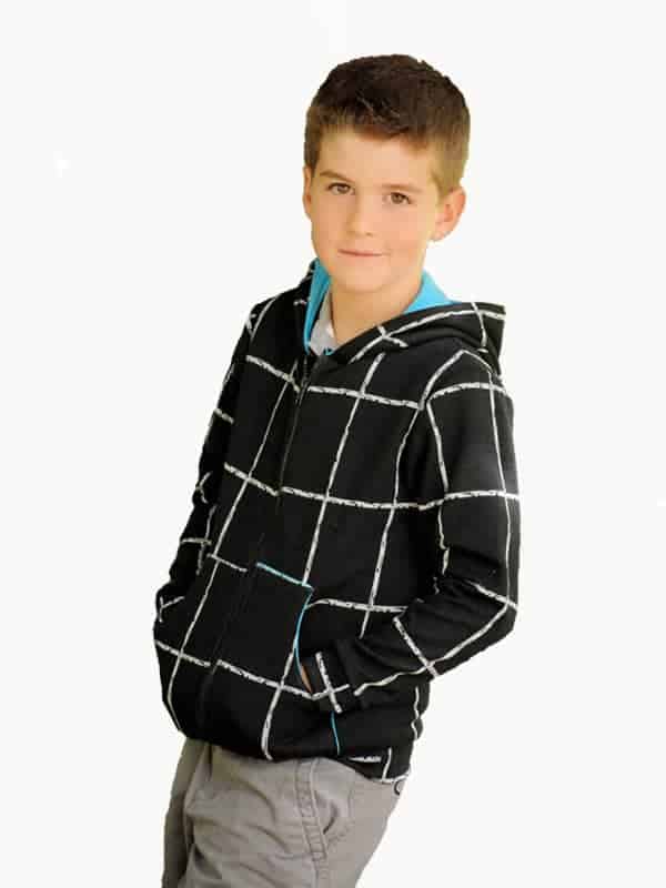 Kids Checkered Zip-Up Hoodie (Girls + Boys)