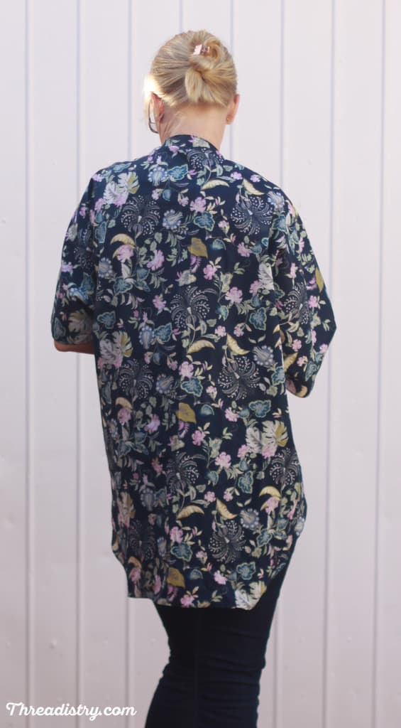 The Weekendje Kimono sewing pattern is great to throw over a T-shirt and jeans