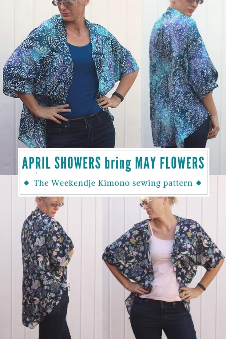 The Weekendje Kimono sewing pattern from The Eli Monster is a fun top to throw over a tank or T-shirt to make a plain outfit that bit more stylish! #sewing #pdfsewingpattern