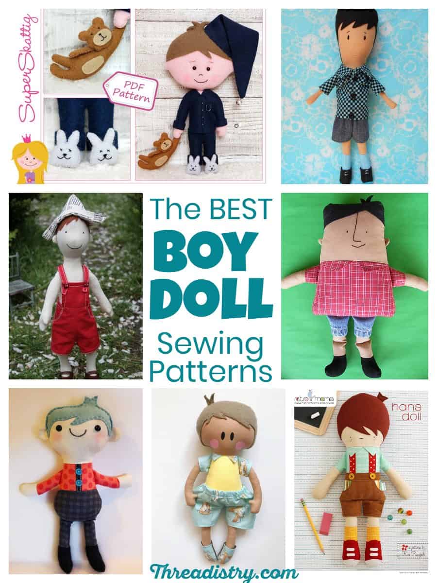 Why should girls have all the fun? Make your own cute boy doll with these 12 adorable boy doll sewing patterns and tutorials | DIY | Threadistry