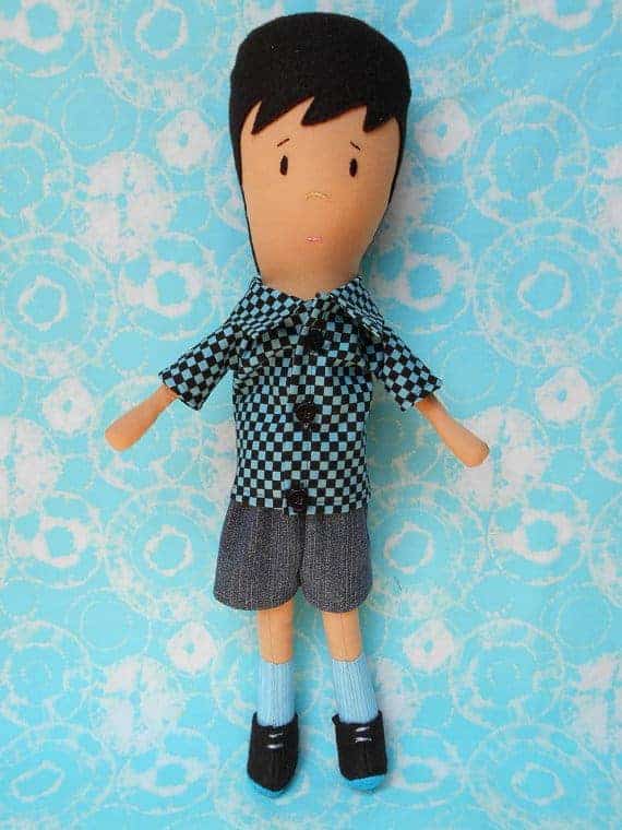 SOFT TOY! MAKE CLOTH BOY & GIRL DOLLS WITH CLOTHES~OUTFITS SEWING PATTERN 