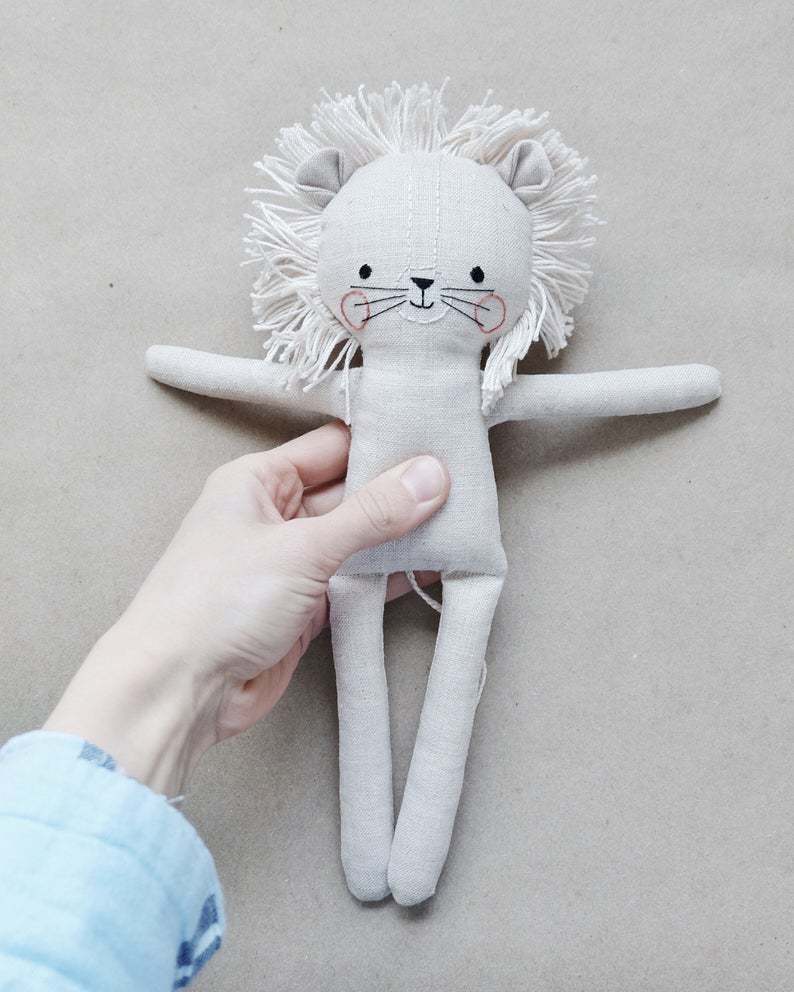 Toy lion sewing pattern from 10x2 Studio
