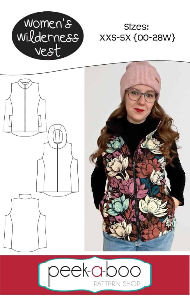 Stylish women's floral quilted vest with hoodie, perfect for layering and outdoor wear.