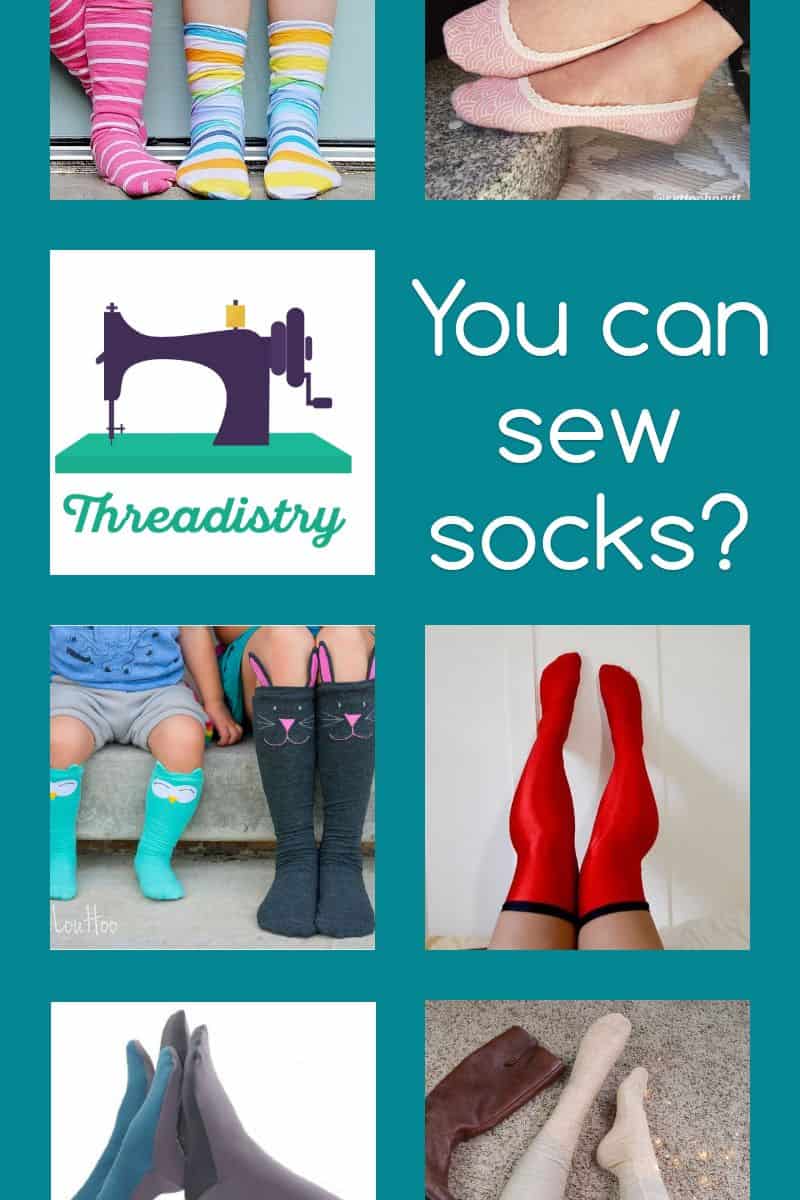 The best sock sewing patterns collage featured on Threadistry