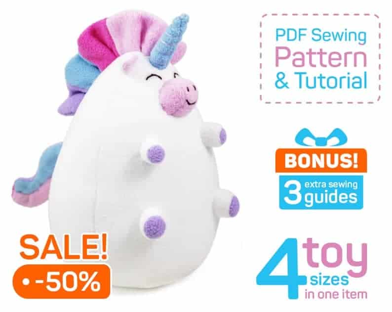 Fatty unicorn sewing pattern from ArtTony