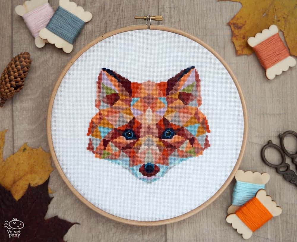 Big Eyed Fox cross stitch pattern