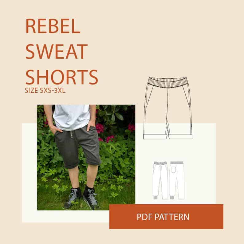 Men's Mid-Thigh Short Sewing Pattern For Beginners - Size Men S to