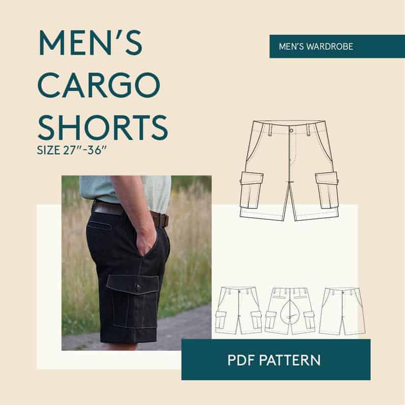 Men's Mid-Thigh Short Sewing Pattern For Beginners - Size Men S to