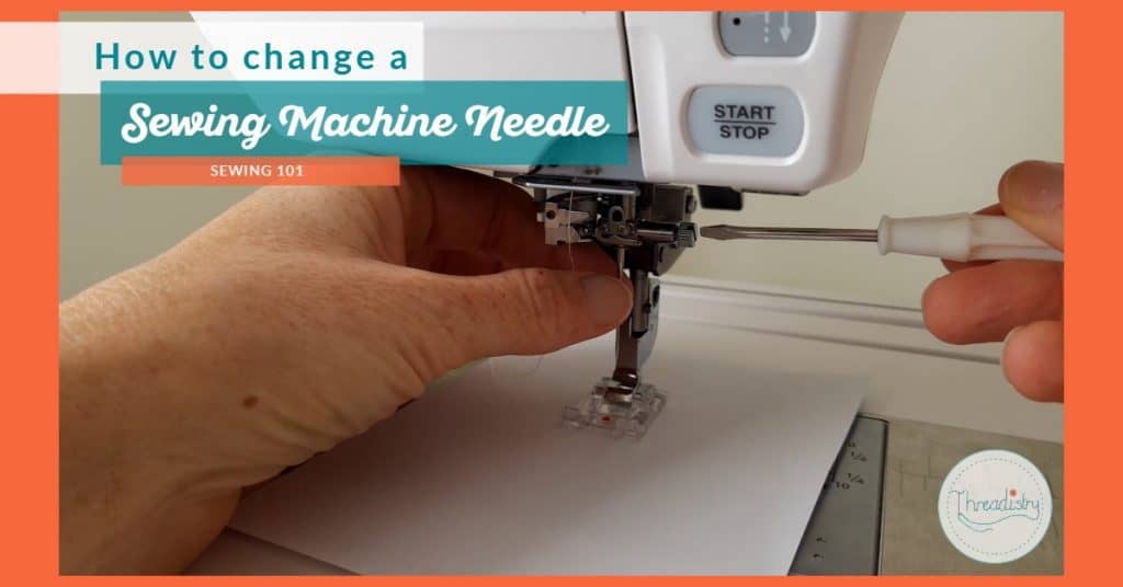 Unscrewing the needle when changing a sewing machine needle