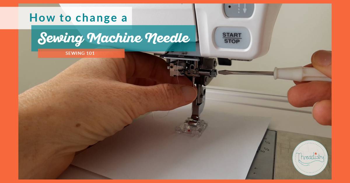 Change the needle to the sewing machine casera 