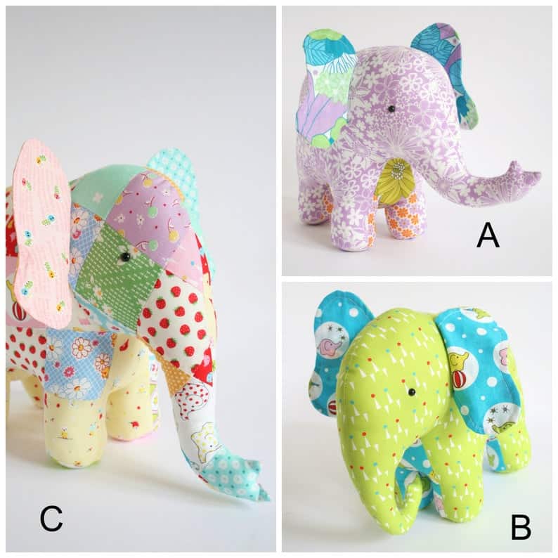 free stuffed elephant sewing pattern