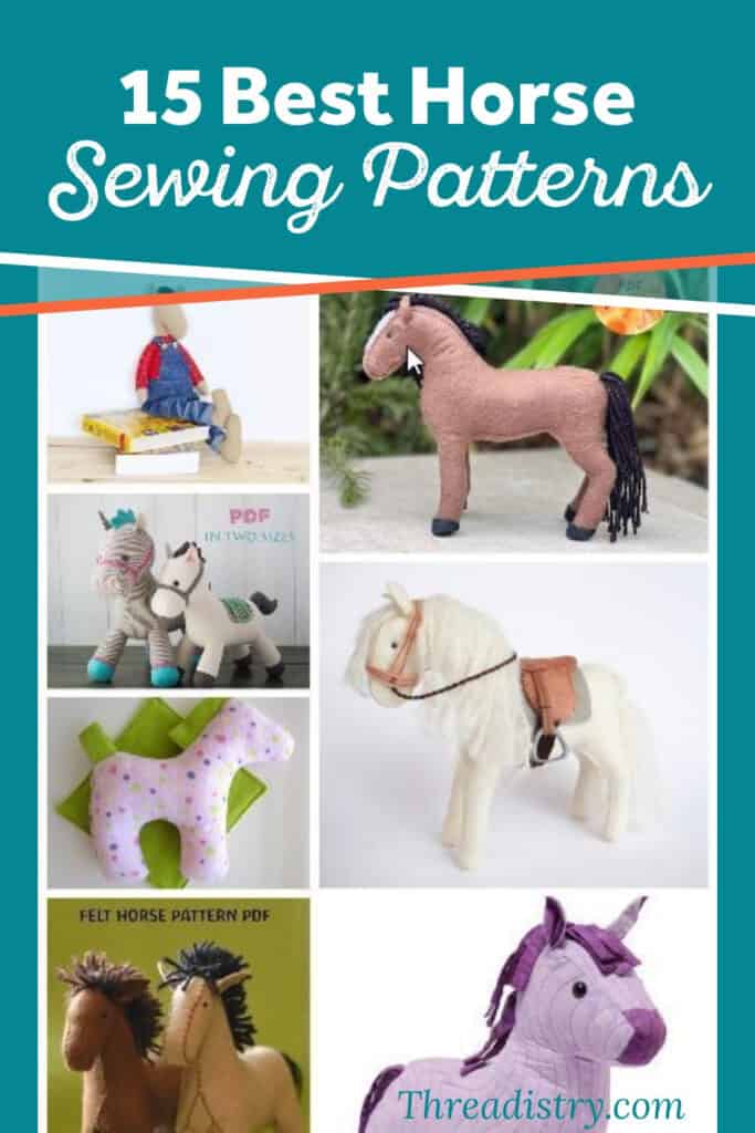The best horse sewing patterns, including felt horses, stuffed horse plushies, horse doll sewing patterns (and a few special bonus patterns for the horse lover!)