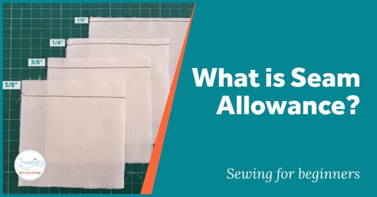 various sized seams sewn on cream fabric with text overlay "what is seam allowance"
